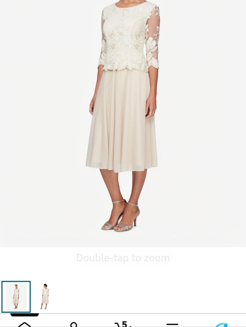 Alex Evenings Tea Length Lace Mock Dress